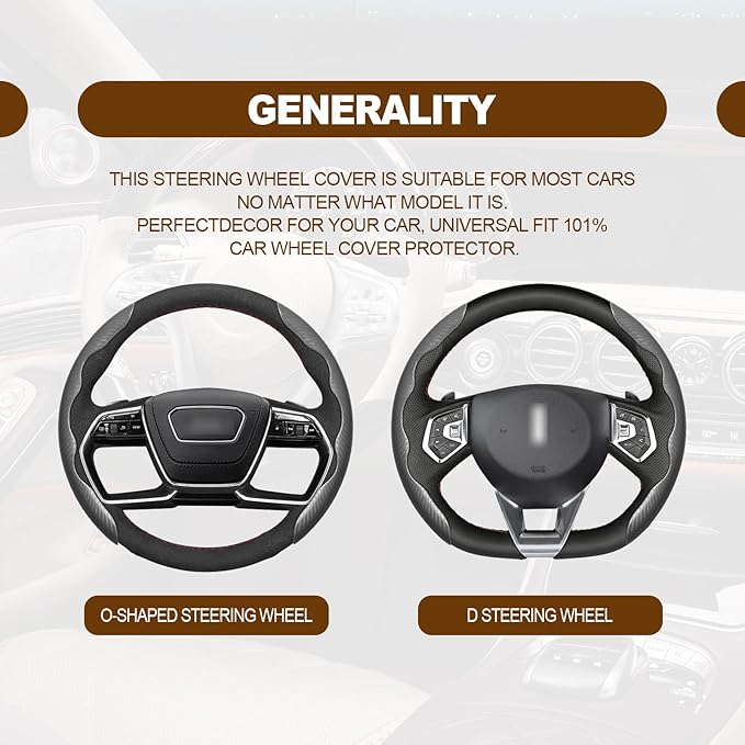 Car Interior Accessories Butterfly Steering Wheel Cover Car Carbon Fiber Anti-Skid Steering Wheel Cover (Gray)