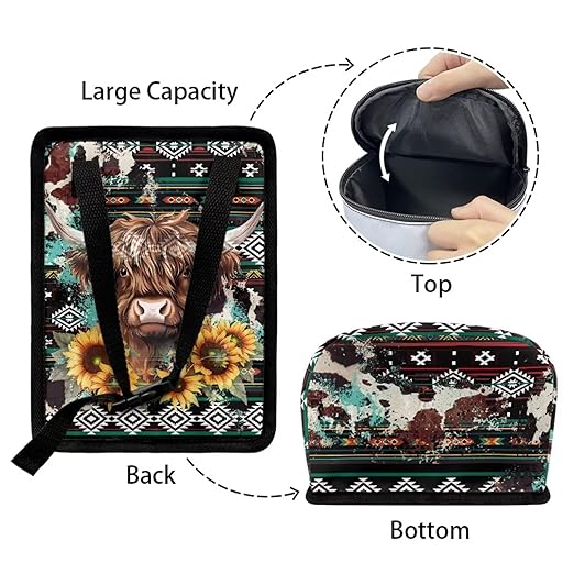 BIGCARJOB Car Trash Bag Southwest Highland Cow Car Trash Interior Accessories for Back Seat Headrest Car Trash Bin Hanging Trash Bag for Car Garbage Can