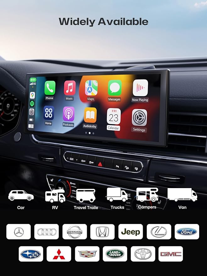 INNOVV V1 10.3" Wireless CarPlay & Android Auto, for Cars Without Factory CarPlay, True Plug & Play Magnetic Detachable, HD IPS Display, GPS Navigation, Fits All Cars
