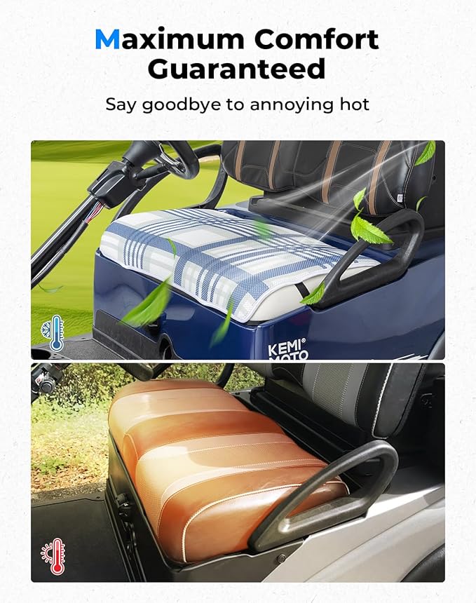 KEMIMOTO Universal Golf Cart Seat Towel Blanket Covers for All Weather, Compatible with EZGO, Club Car and More 2-Seat Golf Carts