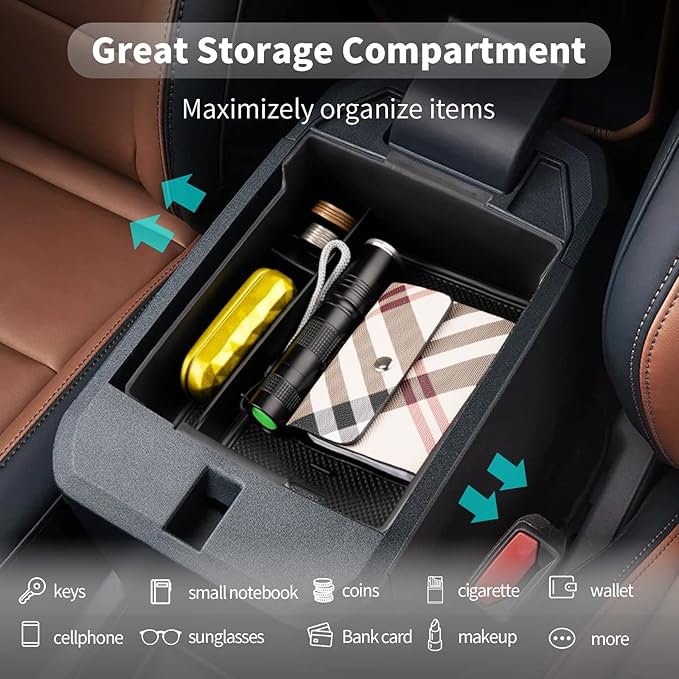 CDEFG Maverick Center Console Organizer for 2022 2023 2024 2025 2026 Ford Maverick Truck Accessories Central Console Armrest Tray Storage Box Insert Tray Coin Container