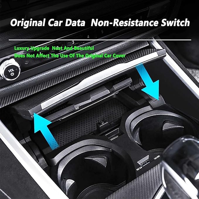 Wireless car Charger Supports Original car with NFC, 15W Fast Mobile Phone Charging Pad for BMW 2 Series (2022-2023) i3/3 Series (2020-2023) i4/4 Series (2021-2023)
