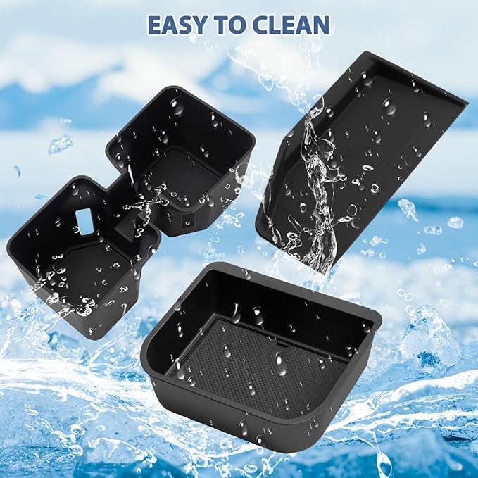 3PCS Center Console Organizer Compatible with Lexus GX 550 2024 2025, Silicone Cup Holder Insert + Cool Box Organizer + Wireless Charging Protective Mat for GX550 Accessories