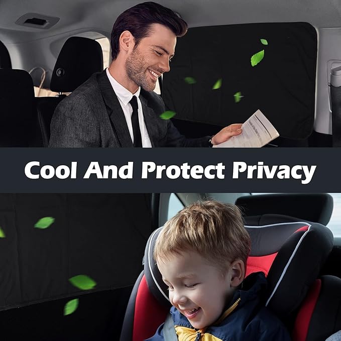 ZATOOTO Car Window Shade for Baby Car Privacy Shades Full Blackout Car Window Covers for Back Window Magnetic Side Window Shade Universal Cool Down Your Car Great for Traveling, Camping Privacy
