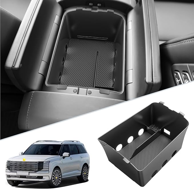 SKTU for 2026 Hyundai Palisade Center Console Organizer for 2026+ Hyundai Palisade Calligraphy Under Center Console Tray Hyundai Palisade 2026 Accessories Lower Console Tray ABS (Calligraphy Only)