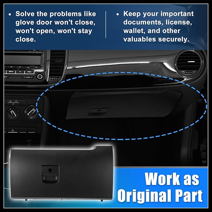 Dash Glove Box Door Lid Cover for Volkswagen Beetle 2006-2010 Glove Compartment Lid No.1C1880247R Black Durable Material