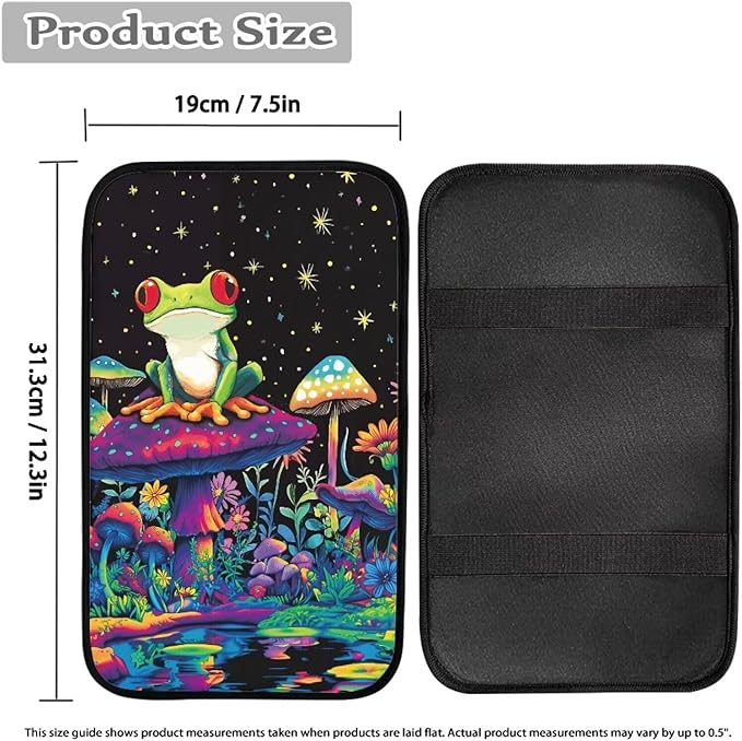 Mushroom Frog Universal Center Console Armrest Soft Pad Protector Cover Center Console Cushion Fits for Most Vehicle,SUV,Truck Car Accessories