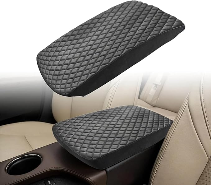 NLQR Center Console Armrest Cover Compatible with Toyota Avalon 2013-2018, Microfiber Leather Interior Accessories, Waterproof Center Console Box Cushion, Car Arm Rest Lid Protector Black