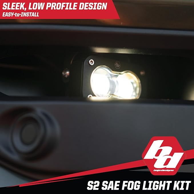 Baja Designs S2 LED SAE Fog Pocket Light Kit for Dodge Ram 2500/3500 2019+ Truck - Amber Lens