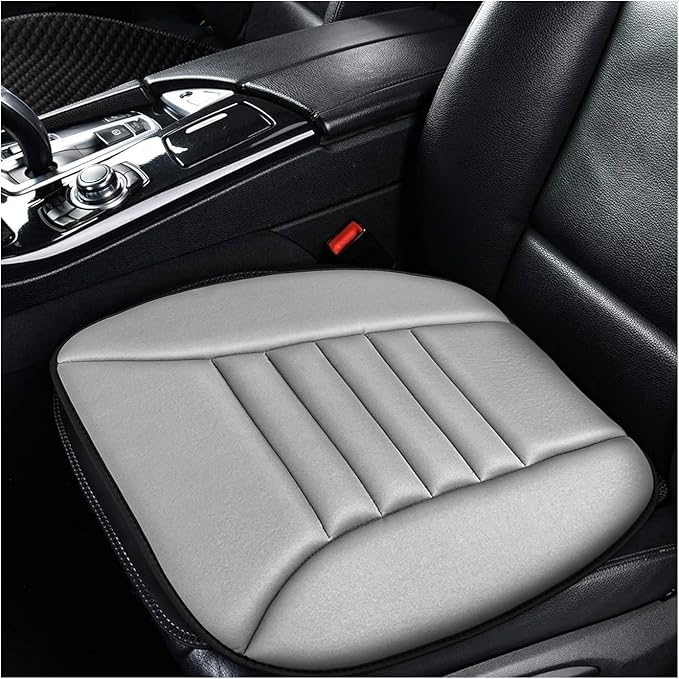 Car Seat Cushion, Breathable Driver Seat Protector with 1.2" Thick Comfortable Memory Foam, Universal Non-Slip Chair Pillow Pressure Relief Cushion Pad for Car Home Office (Gray)