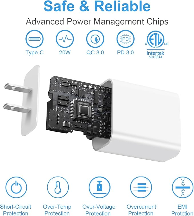 iPhone 17 16 15 Charger Fast Charging 3+3Pack Type C Charger USB C Chargers Block with 10FT Cable for iPhone Air/17/17 Plus/17 Pro/17 Pro Max/16/16 Plus/16 Pro/16 Pro Max/15/15 Pro Max/iPad Pro(White)