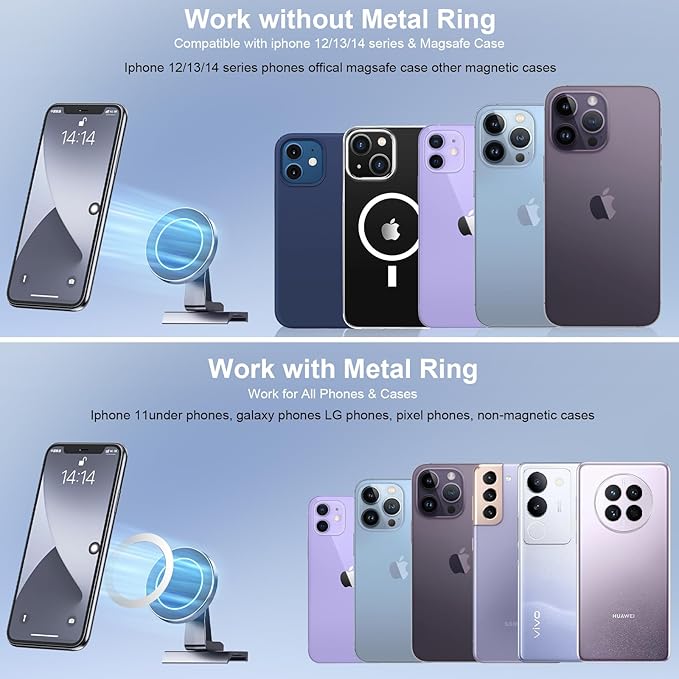 Kaishengyuan Magnetic Car Phone Holder for Toyota Tacoma 2016-2023, 3rd Gen Tacoma Dashboard Clip Cell Phone Cradles Adjustable 20x Super Strong Magnet Phone Stand Phone Mount Fit for All Smartphone