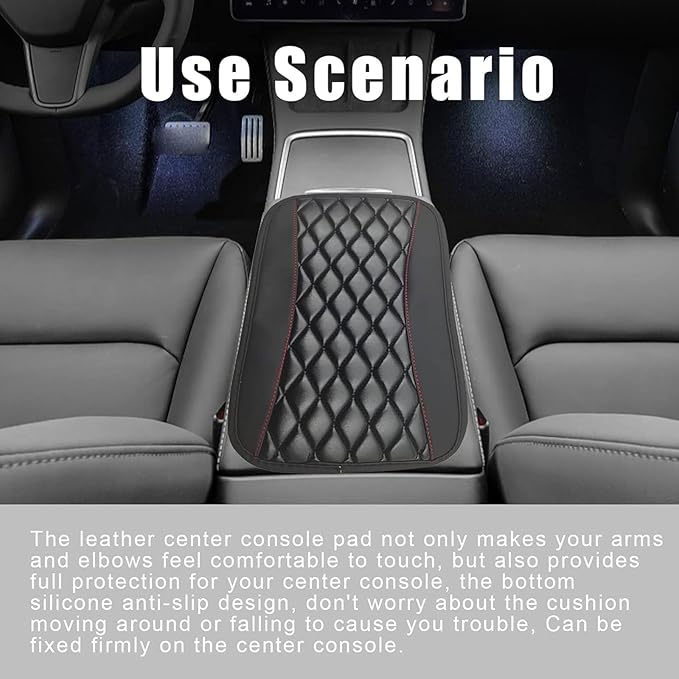 Leather Car Center Console Armrest Pad for Toyota Tacoma 2005-2023, Auto Armrest Cushion, Waterproof Seat Box Cover Protector, Vehicle Interior Decor Accessories, Blue