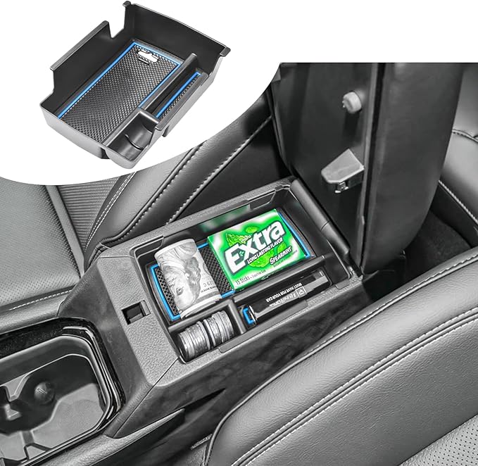 RUNROAD Center Console Organizer Tray Compatible with Jeep Compass 2022-2025 Accessories, Coin Holder Armrest Tray Secondary Storage Box Insert Console Organizer Card Container, Blue (NOT For Ltd)