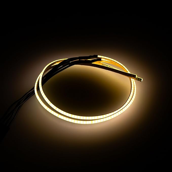 MEUS RACING RC LED Strip Colored Light Strip Flexible Cuttable for TRX4M SCX24 1/24 1/18 RC Crawlers Upgrade(Yellow)