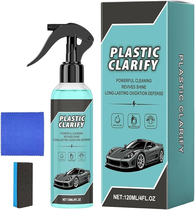 Car Trim Restorer - 120ml Professional Spray Cleaner | Handmade Craft Artistic Detailing Durable Shine & Easy Use Features with Towel and Sponge for Automotive Interior Dashboard