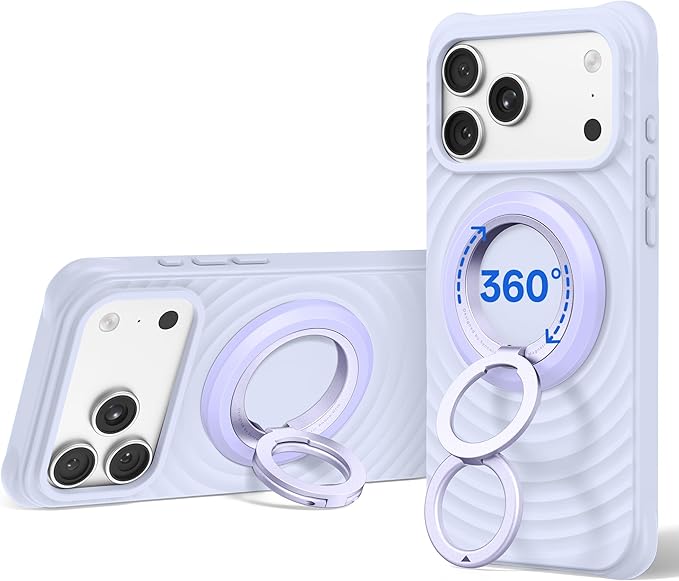 SYNCWIRE for MagSafe Ring Phone Holder, 360° Rotation Magnetic Cell Phone Grip Dual-Sided Magnets Phone Ring Kickstand Compatible with iPhone 17 16 15 14 13 12 Pro Max MagSafe, Android, Samsung etc.