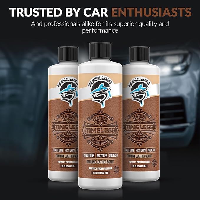 Timeless Leather Conditioner - Genuine Leather Scent, UV Protection - Conditions, Restores, and Protects for Cars, Trucks, Boats - Rich Luxurious Cream