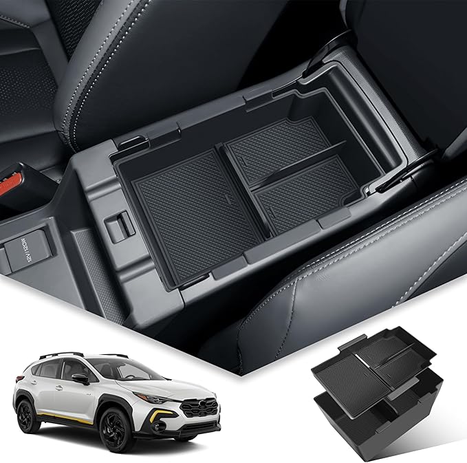 BIBIBO 2Packs for 2024 2025 2026 Crosstrek Center Console Organizer 2024-2026 Crosstrek/Impreza Console Tray 2026-2024 Crosstrek/Impreza Console Insert Tray
