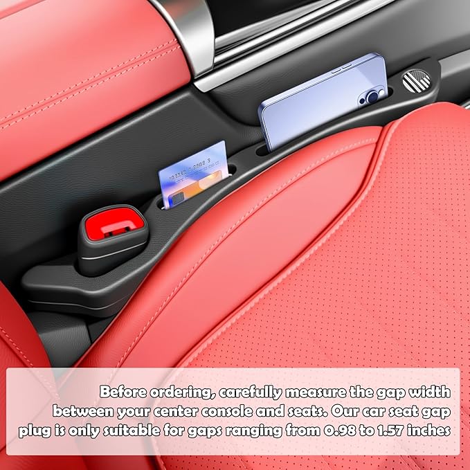 2026 New Car Seat Gap Filler Organizer,2PCS Car Seat Gap Plug with Storage Slot & American Flag Design,Universal Between Cars Seats Blocker Fits 0.98 to 1.57 inch Gaps