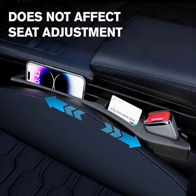 7F Car Seat Gap Filler Organiser,Between Seat Gap Filler, Centre Console Organiser, Universal Car Accessories, Fit SUV Truck Storage Black