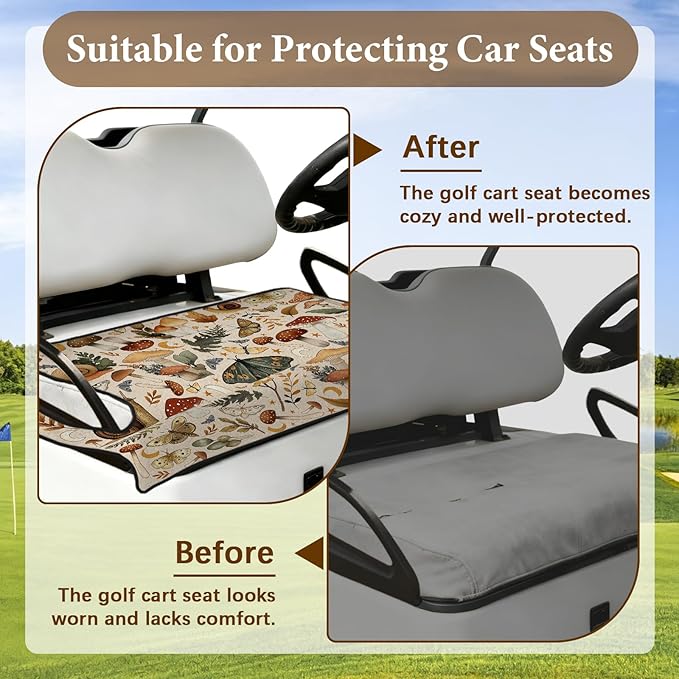 Golf Cart Seat Covers, Butterfly Golf Cart Seat Towel Blanket Club Car for Golf Lover, Golf Cart Accessories, Keep Seat Comfortable and Cool for 2-Seat Golfs Carts, Gifts for Christmas Thanksgiving