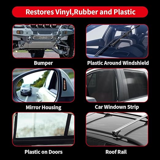 Restorer for Cars Revive Faded Plastic, Rubber Vinyl Ultimate Solution for Car Trim Restoration Protection Plastic Restorer- Ultimate Car Detailing Solution - Resists Water, UV Rays, Dirt (2.Pack)