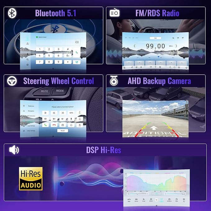 8-core 4G+64G Car Stereo for Toyota Corolla 2009-2013 with 9-Inch 1280P QLED Touchscreen 5G WiFi, Android Car Radio Carplay Android Auto BT5.1 DSP/Hi-Res Audio 5GWifi SWC GPS Backup Camera