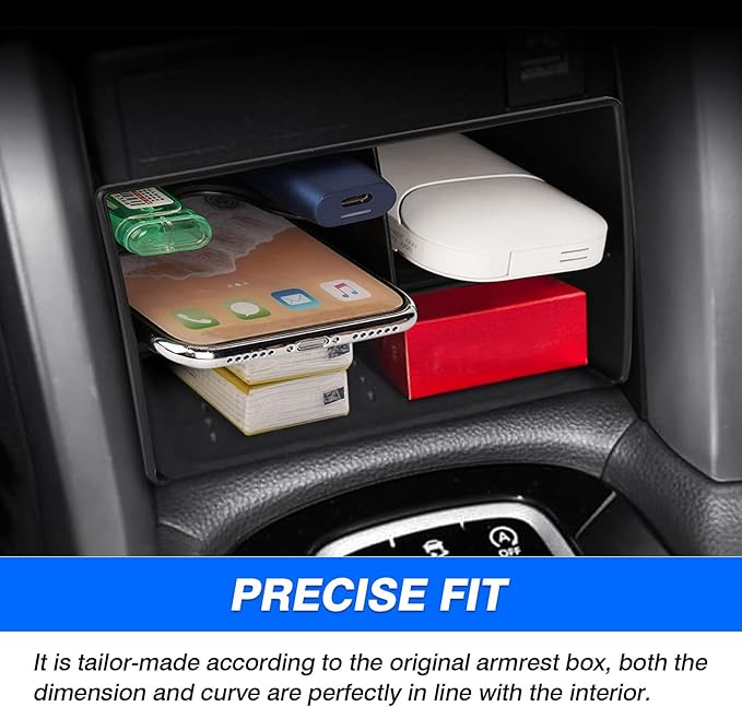 Autorder Center Console Organizer for Toyota Corolla Cross 2022 2023 2024 2025 Without Wireless Charger Accessories Armrest Storage Box Secondary Insert Tray Black(Not for Corolla)