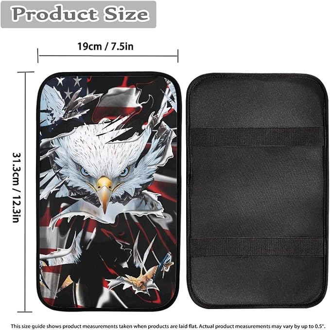 Eagle Car Armrest Pads Auto Armrest Box Cover Comfortable Middle Storage Organizer Pad Universal Style Car Accessories Decor