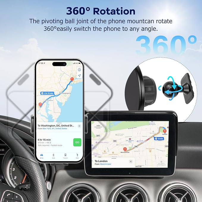 Car Phone Holder Fit for CLA 2015-2019/GLA 2016-2020/A-Class 2017-2019 Accessories -Cell Phone Mount for CLA/GLA 8 inch Touchscreen Hands-Free 360° Rotation