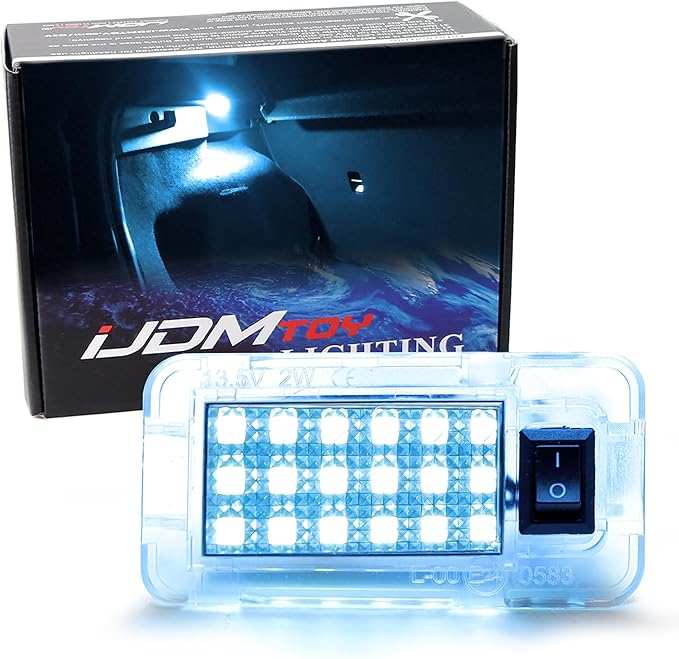 iJDMTOY Super Bright 2W High Power Aqua Ice Blue Full LED Trunk Cargo Area Light w/Switch Compatible with Lexus, Compatible with Toyota, Powered by 18-SMD LED Diodes