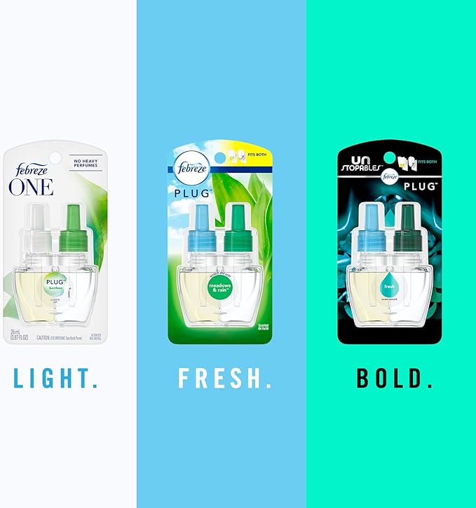 Febreze Odor-Eliminating Fade Defy PLUG Air Freshener Refill, Bora Bora, (2) .87 fl. oz. Oil Refills