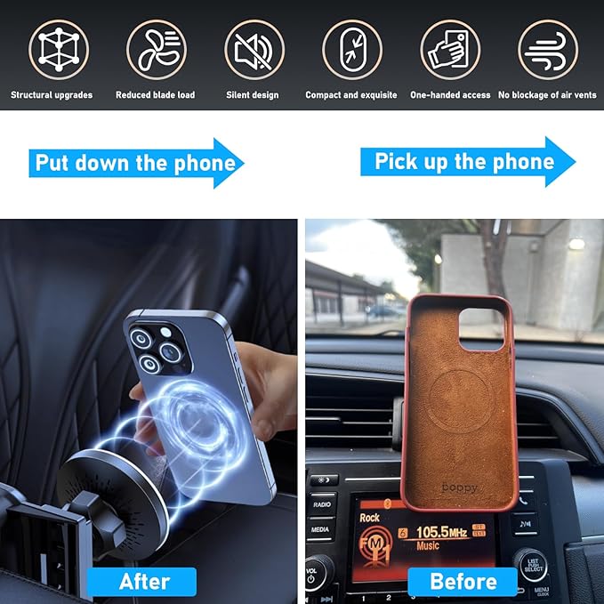 Compatible with Toyota Tundra Phone Holder 2017-2021 for Air Vent,2nd Gen Tundra Phone Mount Magnetic Navigation Bracket Anti-Shake,360 Degree Rotation Tundra Dashboard Cell Phone Mount Stand
