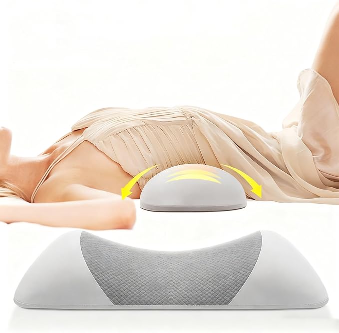 Lumbar Support Pillow for Sleeping,Premium Memory Foam Lower Back Pain Relief Bed Rest Support Pillows for Car Bed,Couch,Waist Support Care Cushion,Sleep Lumbar Pillow (Light Grey)