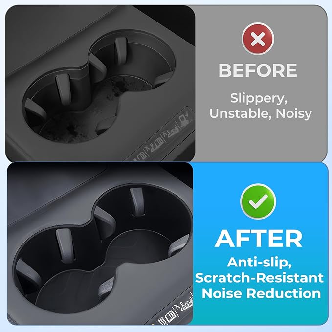 Center Console Cup Holder Inserts for Honda Prologue EV 2026 2025 2024 & Acura ZDX 2026 2025 2024, TPE Interior Accessories Cup Holder Cover for 2024-2026 Prologue & ZDX, Black