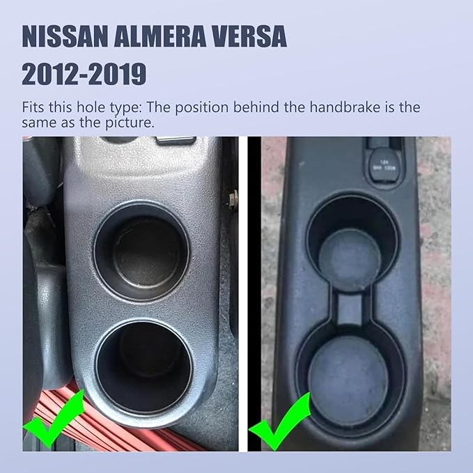 Car Armrest Box for Nissan Almera Versa 2012-2019 Auto Accessories Center Console Leather Arm Rest Double-Layer Storage Space with Cup Holder (Black Thread)