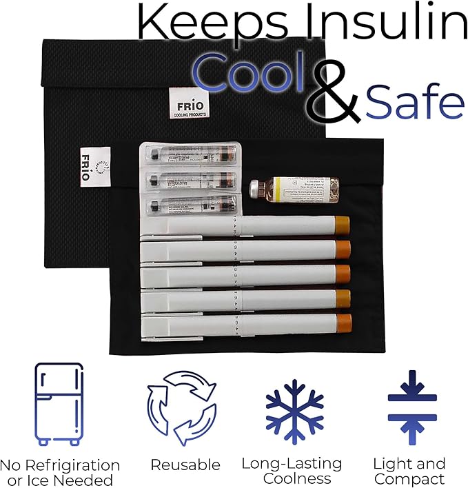 FRIO Cooling Wallet - Insulin Cooler for 45+ Hours of Stress Free On The Go - Black - XL