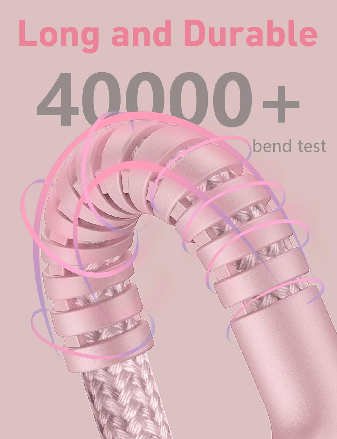 USB C Cable 10FT, 2Pack Long USB A to USB C Charger Cable, Type C Cable Fast Charging Upgraded Extra Durable Braided USBC Cord Compatible with iPhone 16 15 Pro Max/LG and More USB C Devices-Pink