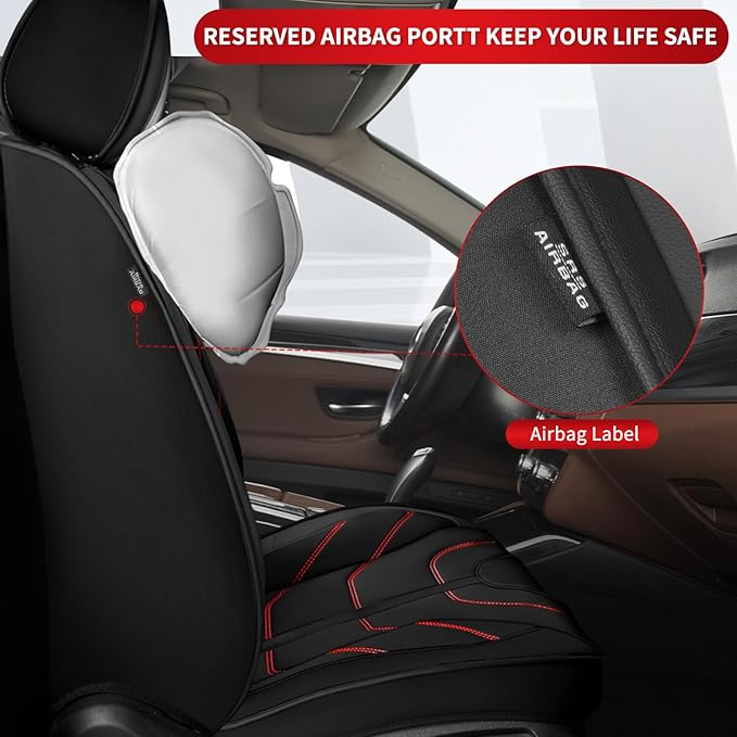 TTX LIGHTING Car Seat Covers fit for Mazda 6 2010-2021 Full Set: Premium Leather Automotive Seat Cover with Airbag Compatible Waterproof (5 Seats, Redline)