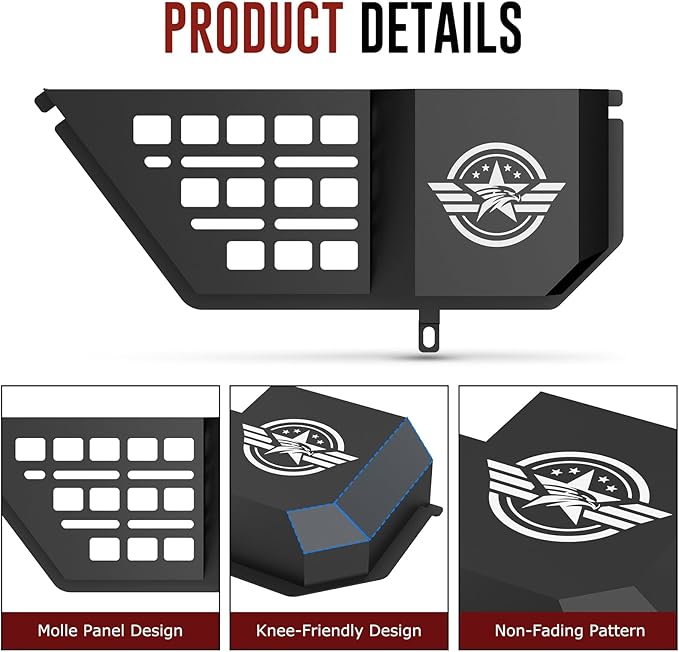 VEILS Rear Door Storage Box for Jeep Wrangler JL JLU 4XE (2018-2025) & Gladiator JT (2020-2025) Accessories, Fits Manual/Power Seats, Heavy-Duty Metal Door Pockets Organizer 2PCS