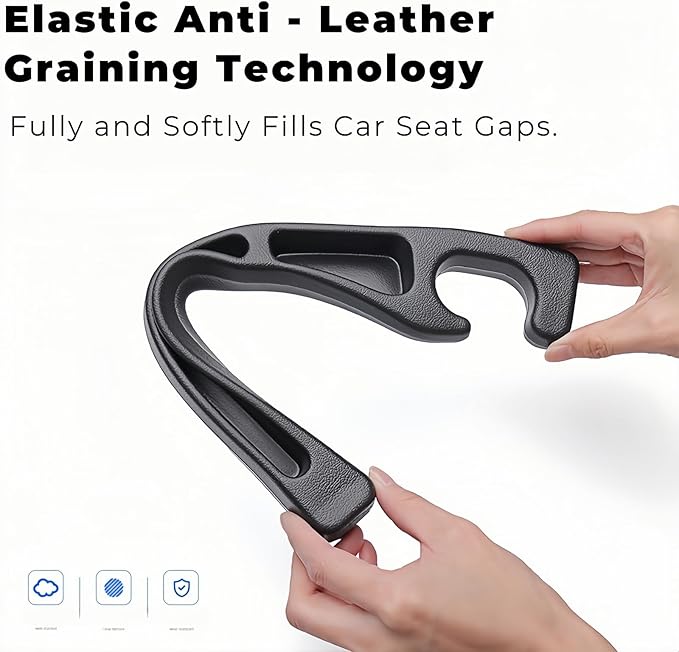 EnzeroTools Car Seat Gap Filler, 2-Pack No-Drop Seat Side Gap Seam Filler Organizer with Phone Holder, Universal Fit Fill The Gap Between Seat & Console, Perfect for Car, SUV, Truck