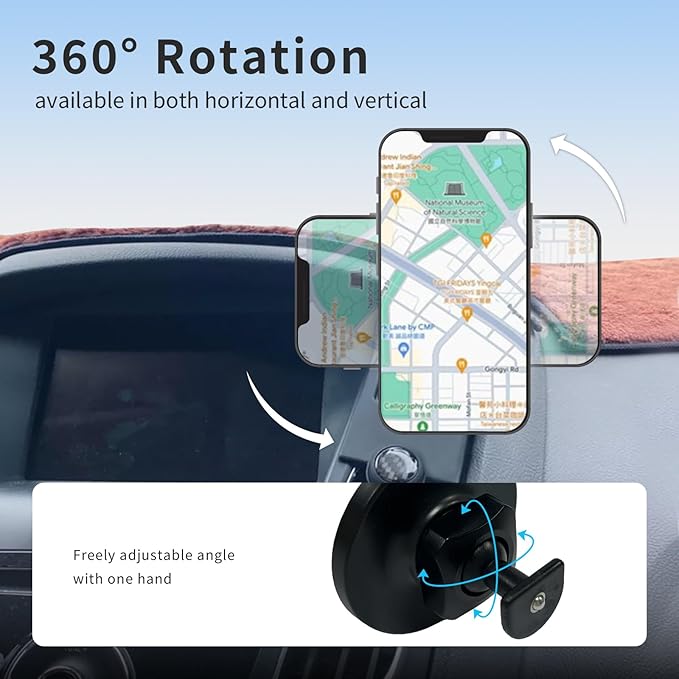 Car Phone Holder for Ford Focus MK3/MK3.5 2012–2018 (RS/SE/ST), Passenger-Side Phone Mount,MagSafe Compatible Magnetic Phone Holder,Does Not Block Airflow,360° Rotating Hands-Free Cell Phone Mount