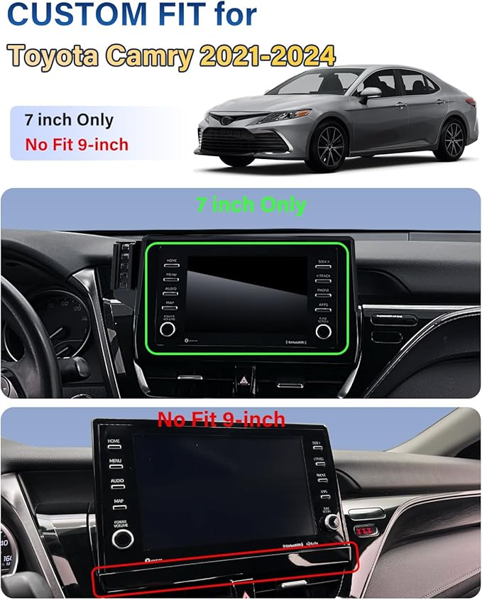 Car Phone Mount for Toyota Camry 2021-2024 Accessories 7-Inch Screen Fixed Clip, Automobile Cradles Magnetic Phone Holder Compatible with MagSafe, Strong Magnets Cell Phone Base(No Fit 9-inch)