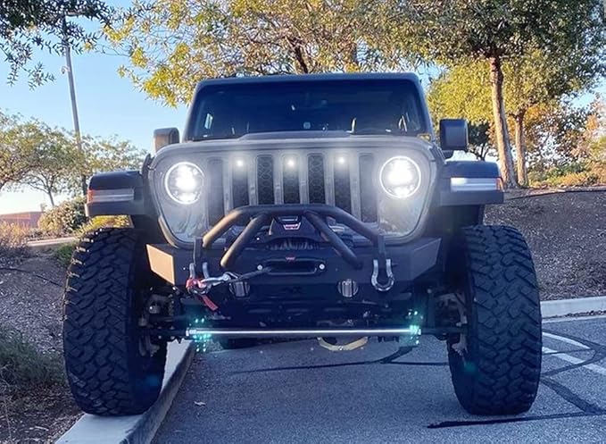 iJDMTOY 3pc Set Pre-Runner Style 12-SMD Xenon White LED Grille Clearance Light Kit Compatible with Jeep Wrangler JL or Gladiator JT