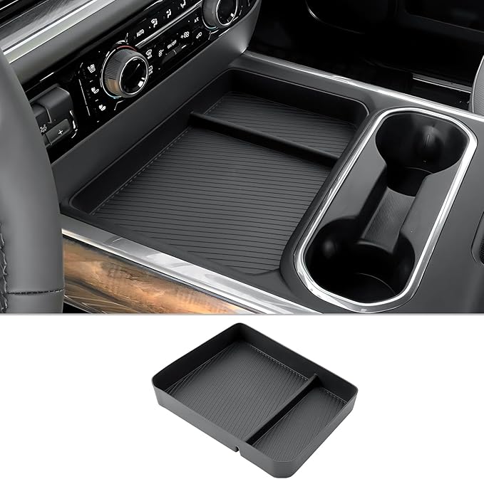 CDEFG for 2024 2025 2026 Chevy Silverado 2500HD 3500HD Center Console Organizer Accessories Middle Console Storage Box, Full Console w/Bucket Seats ONLY(Not for 1500, Not for Front Row w/Three-Seat)
