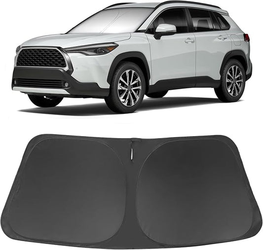 Windshield Sun Shade Custom Fit for 2022 2023 2024 2025 2026 Toyota Corolla Cross(Not for Corolla) Accessories Foldable Sunshade Sun Blocker Protect Car from Sun Rays & Heat Damage Keep Car Cooler