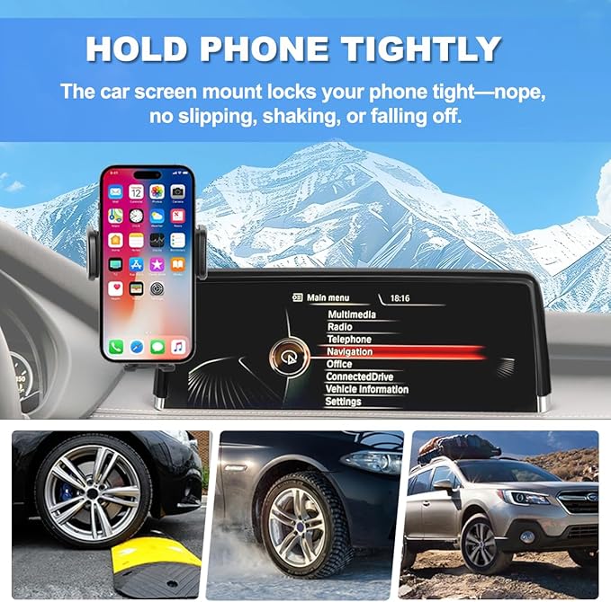 Car Phone Holder Fit for 2014-2018 BMW X5 / 2015-2019 BMW X6 Accessories Phone Mount 10.3-inch Screen Fixed Clip, Cell Phone Automobile Cradles Hands-Free 360 Degree Rotation Not Affect Air Vent