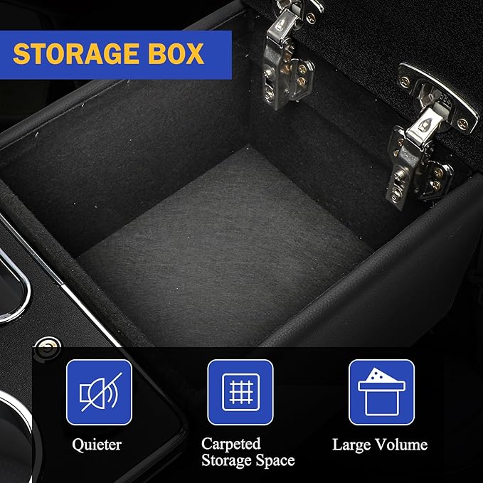 Upgrade Center Console Organizer with Cup Holder& Phone Holder for Car & Van & Truck Floor Cab Back Bench Seat Armrest Middle Storage Box - Black