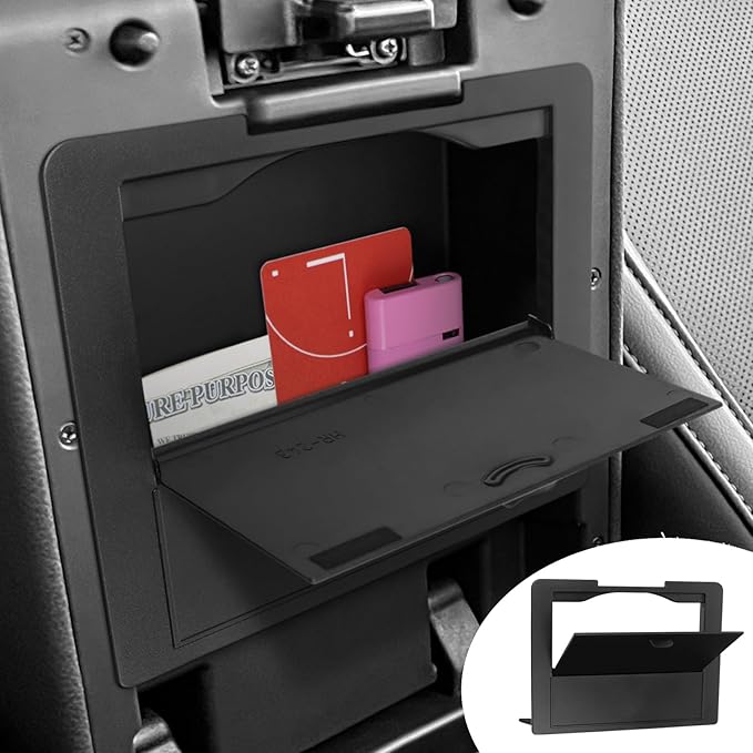 YOJOJOCO Center Console Hidden Box Organizer Compatible with Toyota Tacoma 2024 2025 2026 Accessories Black ABS Plastic Material Secret Compartment